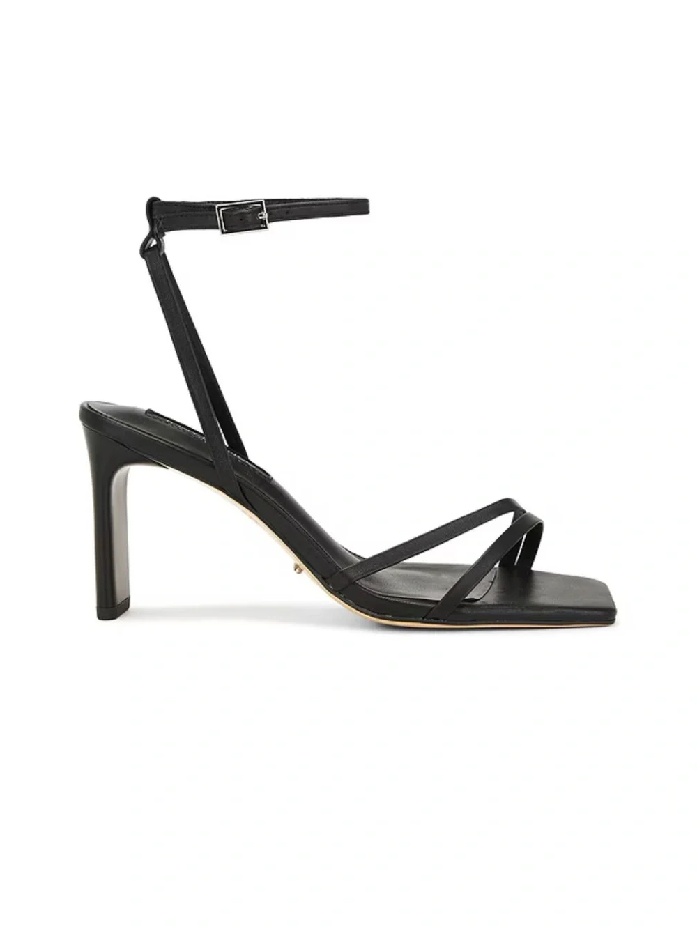 Tony Bianco Black Strappy Square‑Toe Ankle‑Strap Heels